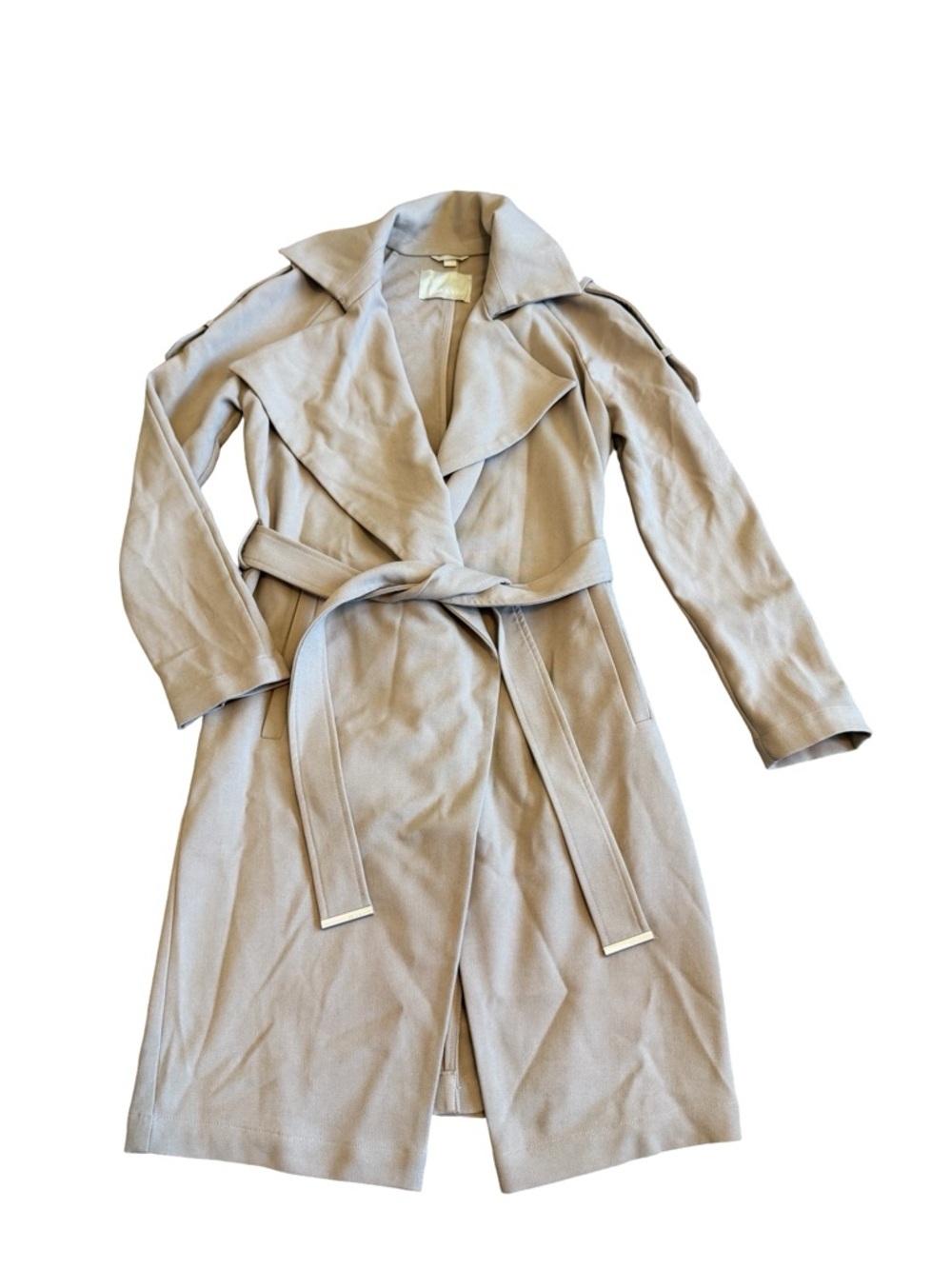 Soia & Kyo Cream Long-Length Trench Coat w/ Belt Neutral Everyday Size Small